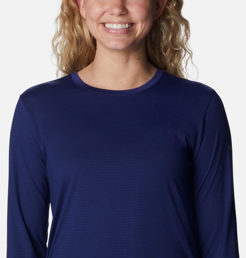 Blue Columbia Leslie Falls Long Sleeve Women's T-Shirt | 97214HKIS