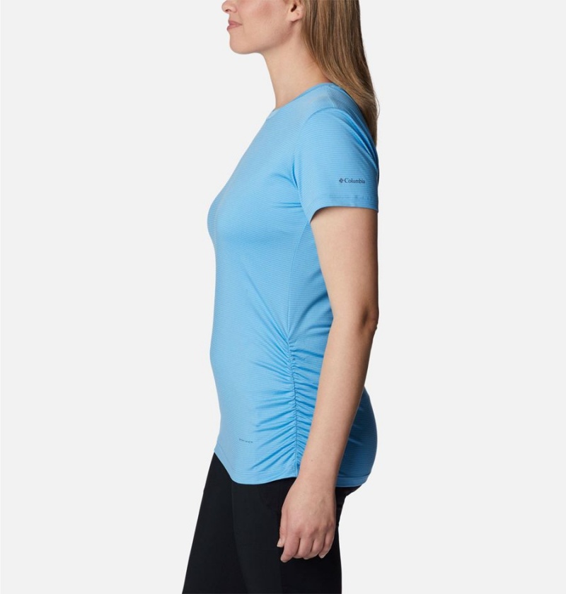 Blue Columbia Leslie Falls Short Sleeve Women's T-Shirt | 83167KQZS