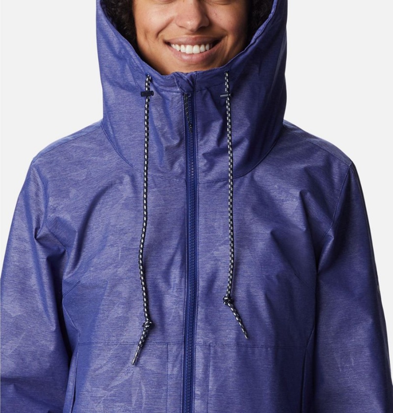 Blue Columbia Lillian Ridge Short Women's Rain Jacket | 57690IDGQ