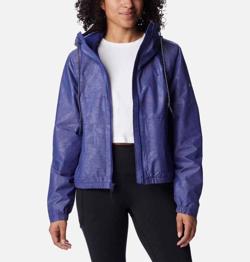 Blue Columbia Lillian Ridge Short Women's Rain Jacket | 57690IDGQ