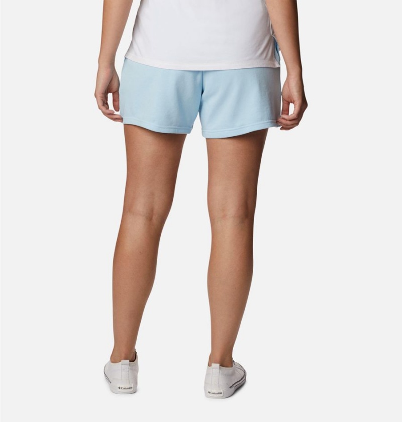 Blue Columbia Logo III French Terry Women's Shorts | 06348ZLCA