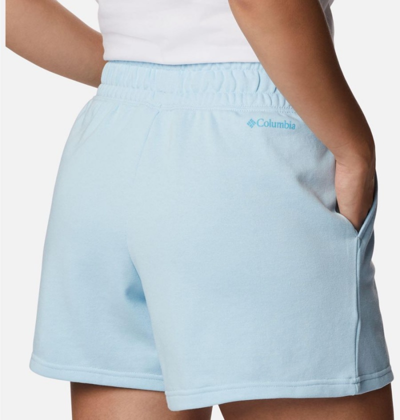 Blue Columbia Logo III French Terry Women's Shorts | 06348ZLCA