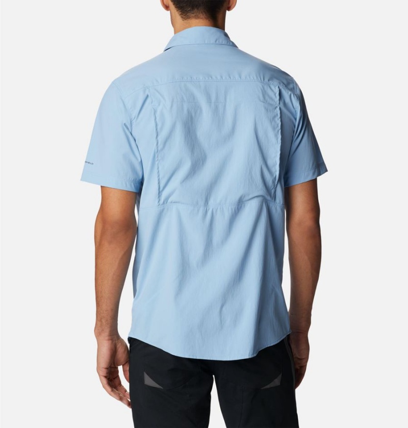 Blue Columbia Newton Ridge II Short Sleeve Men's Shirt | 75389JDQH