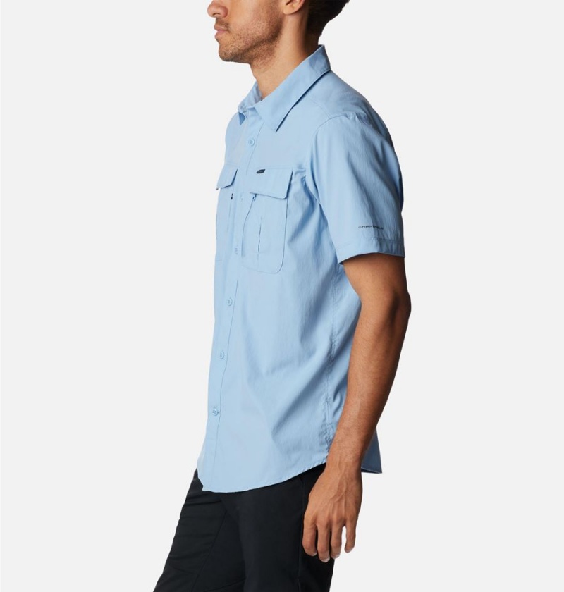 Blue Columbia Newton Ridge II Short Sleeve Men's Shirt | 75389JDQH