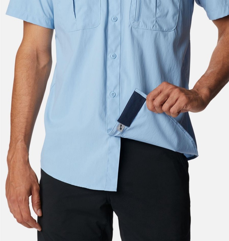 Blue Columbia Newton Ridge II Short Sleeve Men's Shirt | 75389JDQH