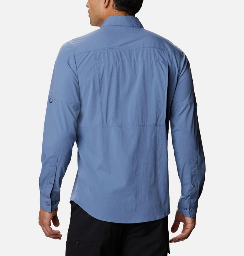 Blue Columbia Newton Ridge Long Sleeve Men's Shirt | 03715AERN