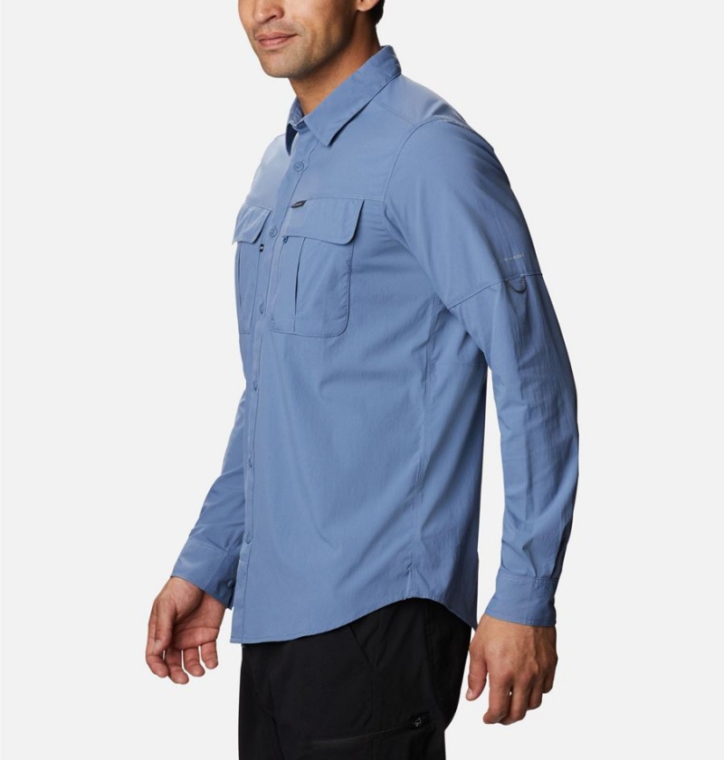 Blue Columbia Newton Ridge Long Sleeve Men's Shirt | 03715AERN