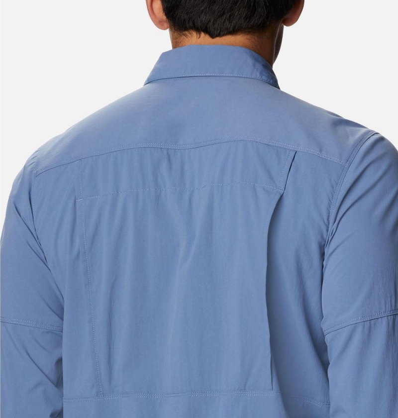 Blue Columbia Newton Ridge Long Sleeve Men's Shirt | 03715AERN