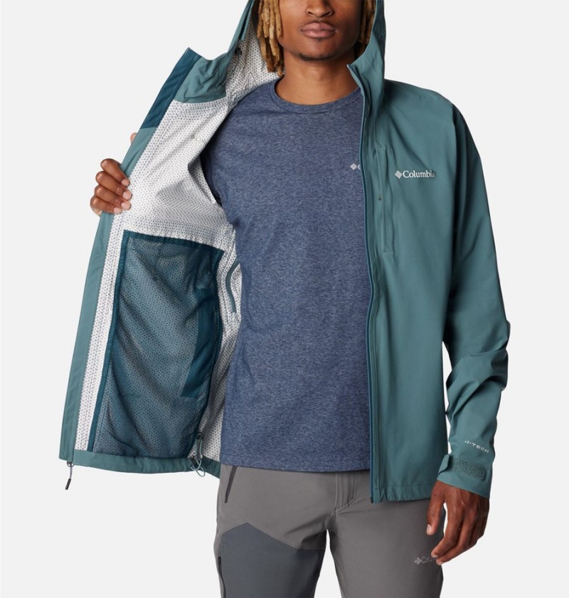 Blue Columbia Omni-Tech Ampli-Dry Shell Men's Rain Jacket | 17326BKIJ