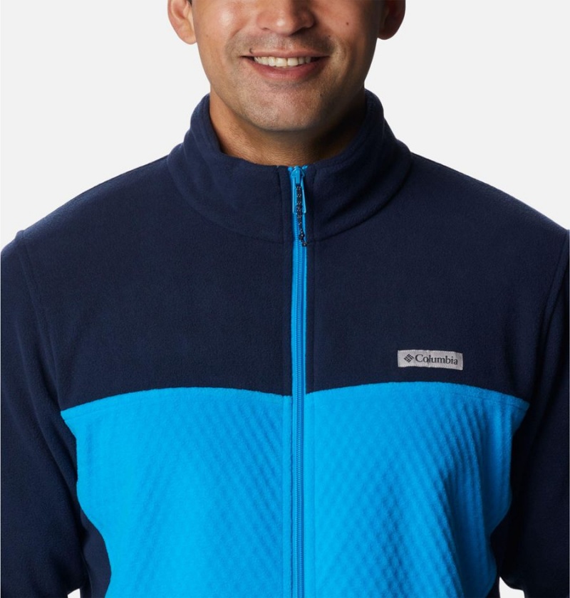 Blue Columbia Overlook Trail Full Zip Men's Fleece Jacket | 45813XAPF