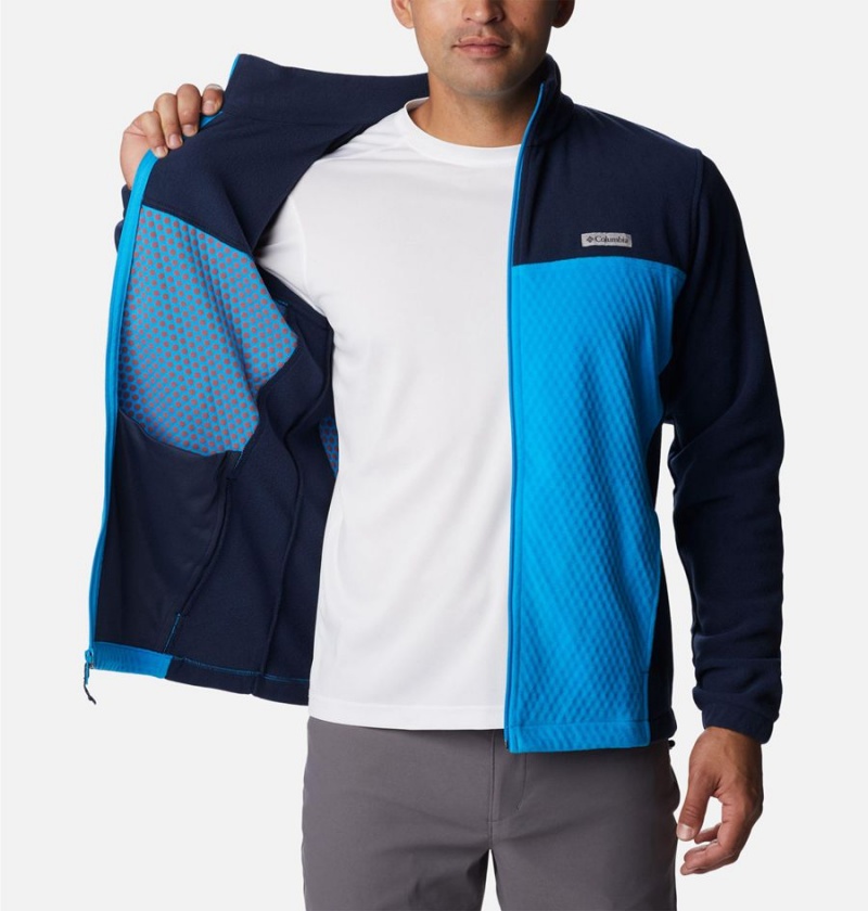 Blue Columbia Overlook Trail Full Zip Men's Fleece Jacket | 45813XAPF