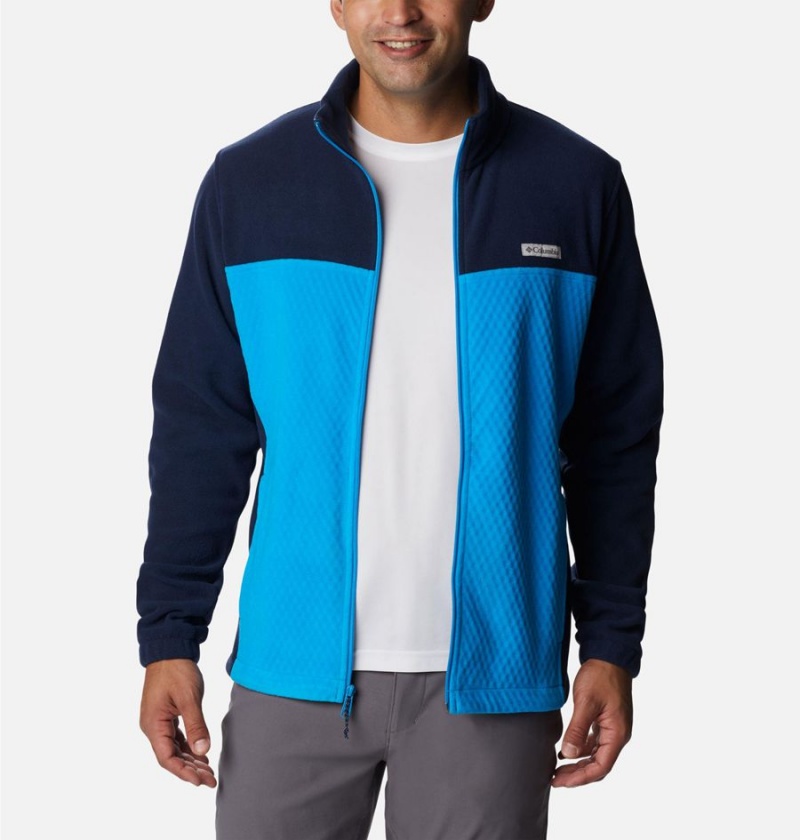 Blue Columbia Overlook Trail Full Zip Men's Fleece Jacket | 45813XAPF