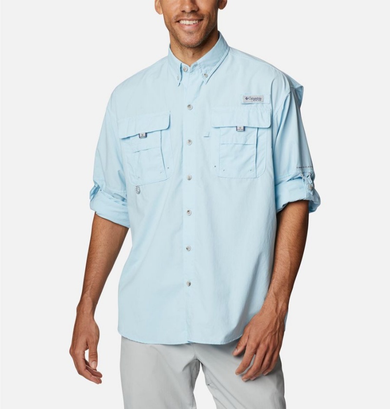 Blue Columbia PFG Bahama II Long Sleeve Men's Shirt | 28415EHZN