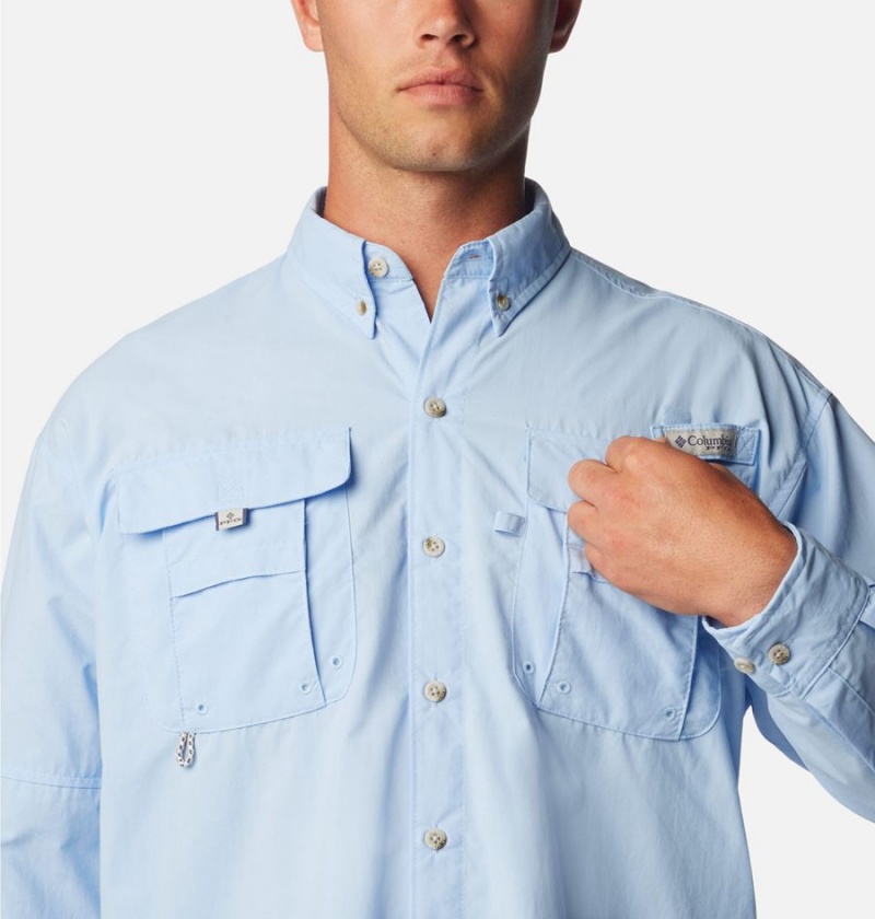 Blue Columbia PFG Bahama II Long Sleeve Men's Shirt | 30962FXTC