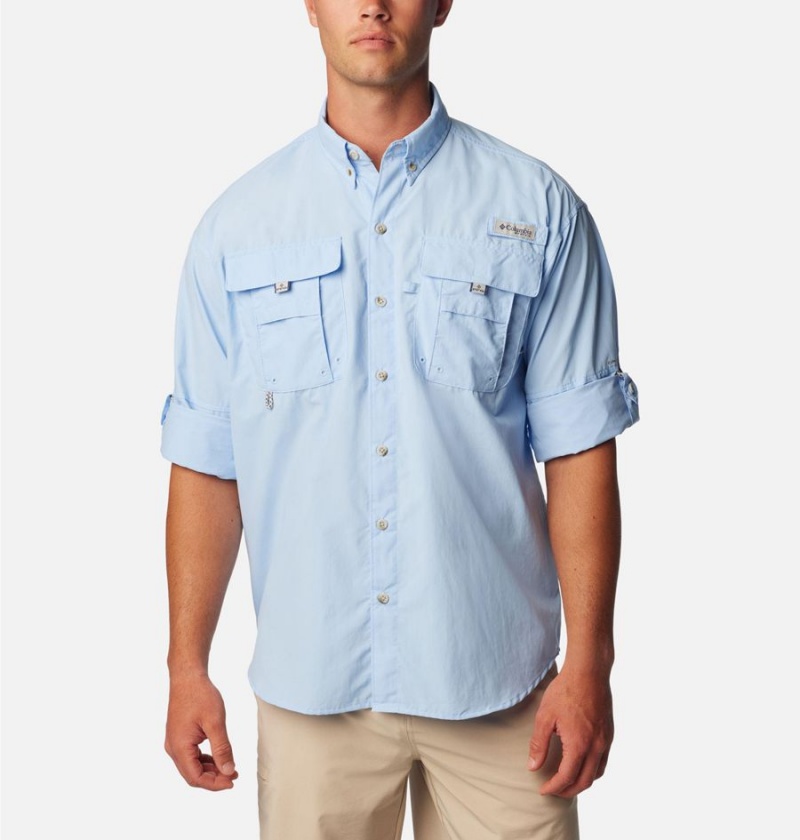 Blue Columbia PFG Bahama II Long Sleeve Men's Shirt | 30962FXTC