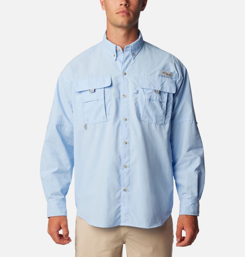 Blue Columbia PFG Bahama II Long Sleeve Men\'s Shirt | 30962FXTC