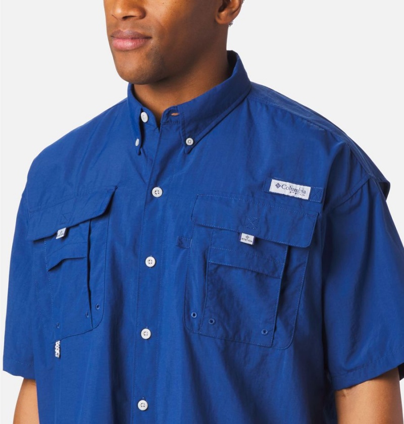 Blue Columbia PFG Bahama II Short Sleeve Men's Shirt | 46938UNPM