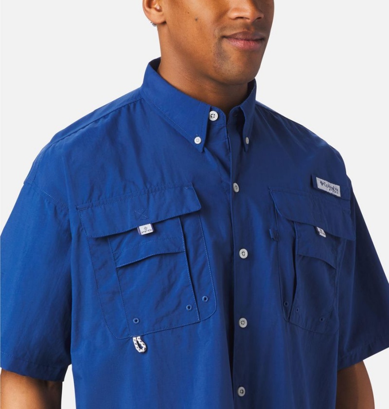 Blue Columbia PFG Bahama II Short Sleeve Men's Shirt | 46938UNPM