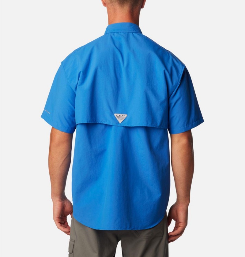 Blue Columbia PFG Bahama II Short Sleeve Men's Shirt | 95842UYIX