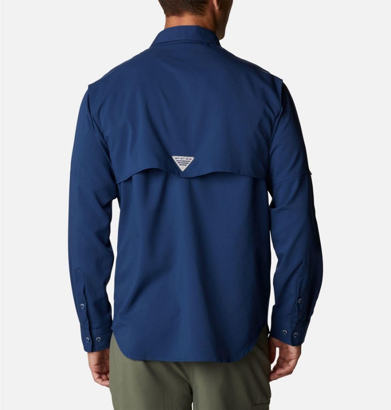 Blue Columbia PFG Blood and Guts IV Woven Long Sleeve Men's Shirt | 34517TQDY