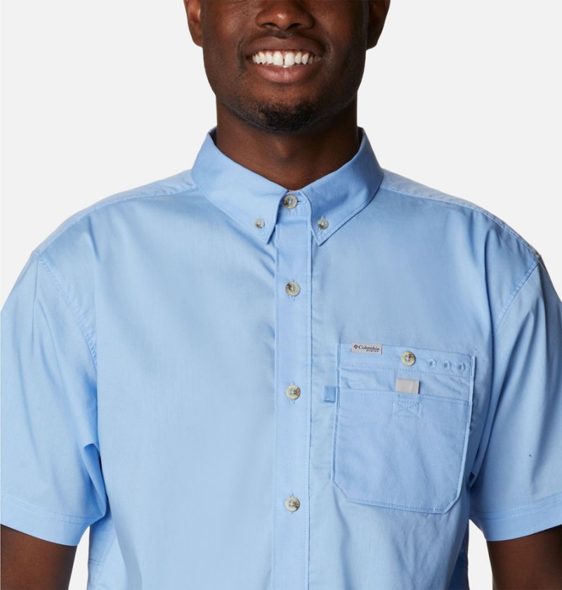 Blue Columbia PFG Bonefish Short Sleeve Men's Shirt | 61320SVMR