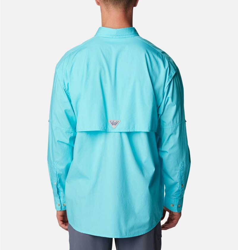 Blue Columbia PFG Bonehead Long Sleeve Men's Shirt | 87326QZTM