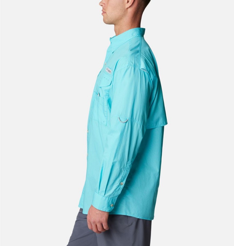 Blue Columbia PFG Bonehead Long Sleeve Men's Shirt | 87326QZTM