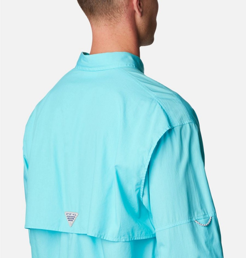 Blue Columbia PFG Bonehead Long Sleeve Men's Shirt | 87326QZTM