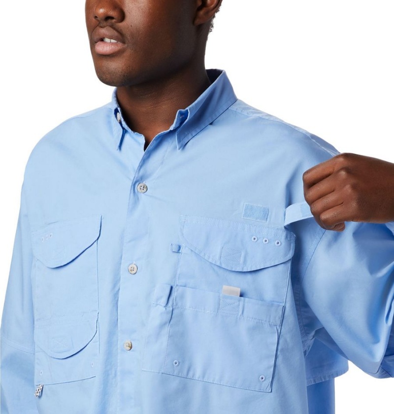 Blue Columbia PFG Bonehead Long Sleeve Men's Shirt | 26980BXAF