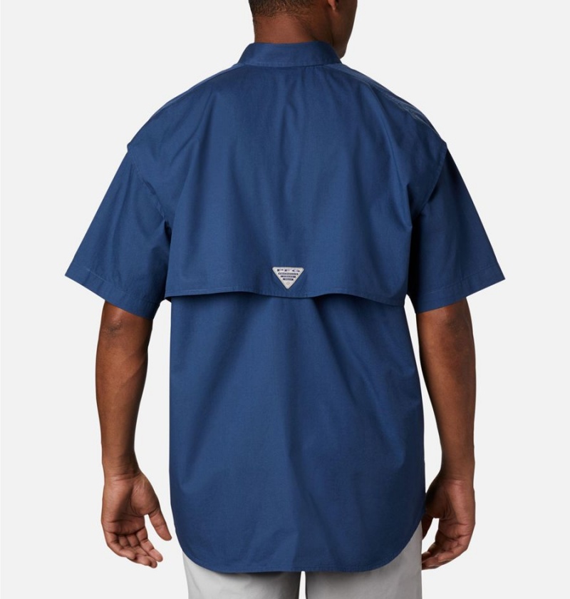 Blue Columbia PFG Bonehead Short Sleeve Men's Shirt | 52938MYCG