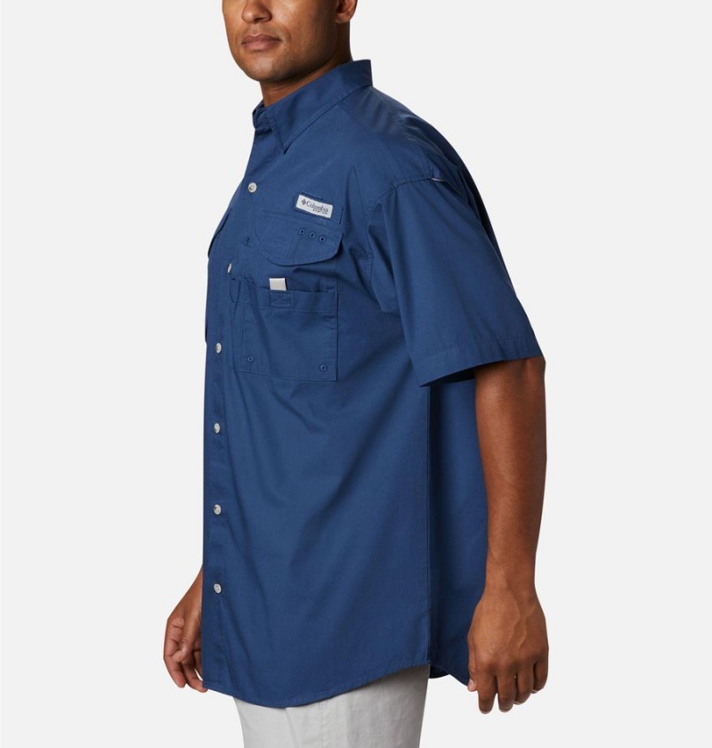 Blue Columbia PFG Bonehead Short Sleeve Men's Shirt | 52938MYCG