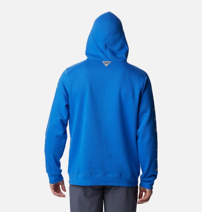 Blue Columbia PFG Elements Men's Hoodie | 06218EMDP