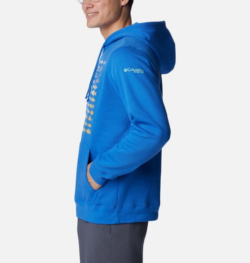 Blue Columbia PFG Elements Men's Hoodie | 06218EMDP