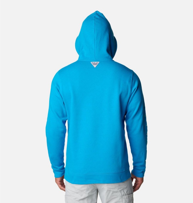 Blue Columbia PFG Elements Men's Hoodie | 07143OXJS