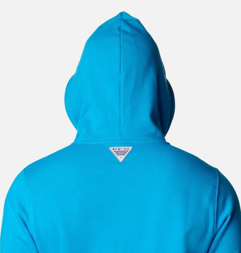 Blue Columbia PFG Elements Men's Hoodie | 07143OXJS