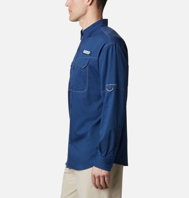 Blue Columbia PFG Low Drag Offshore Long Sleeve Men's Shirt | 52398LQYI