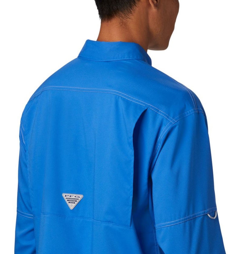 Blue Columbia PFG Low Drag Offshore Long Sleeve Men's Shirt | 34175KDYL