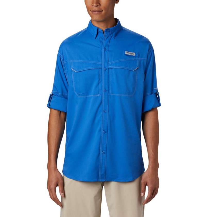 Blue Columbia PFG Low Drag Offshore Long Sleeve Men's Shirt | 34175KDYL