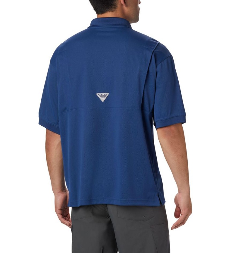 Blue Columbia PFG Perfect Cast Men's Polo Shirt | 68403LXCE