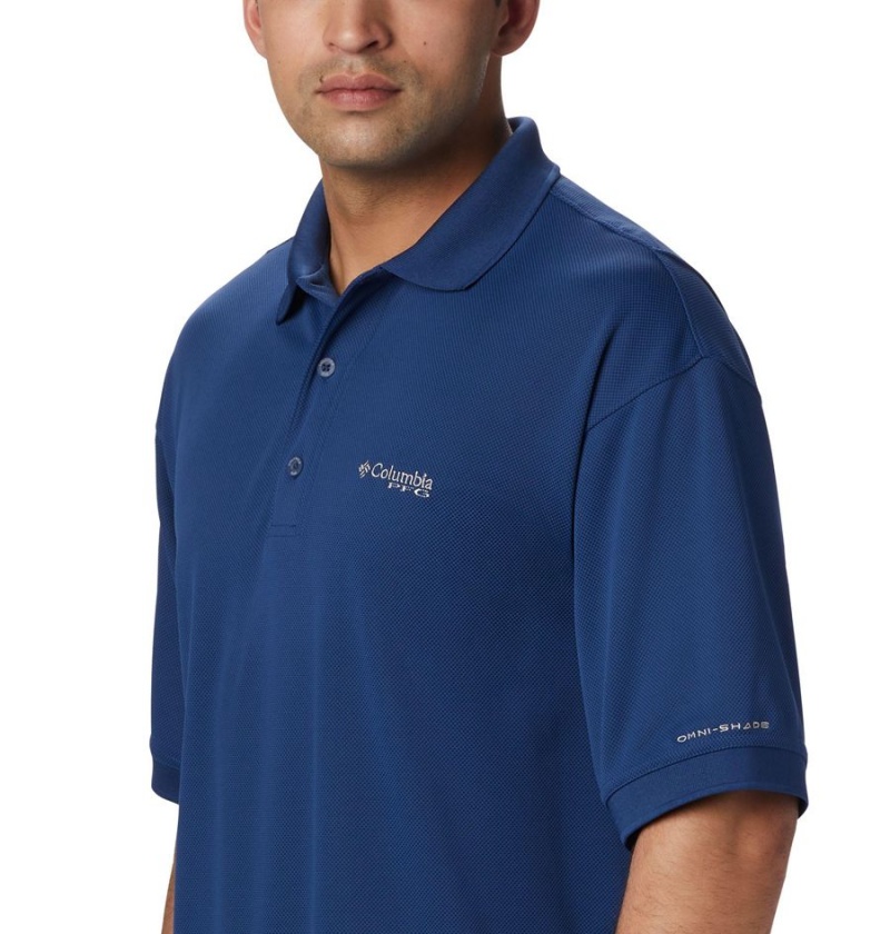 Blue Columbia PFG Perfect Cast Men's Polo Shirt | 68403LXCE