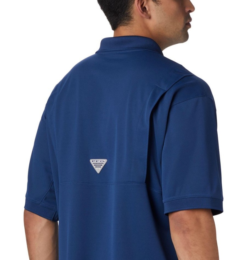 Blue Columbia PFG Perfect Cast Men's Polo Shirt | 68403LXCE