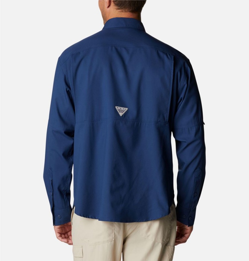 Blue Columbia PFG Skiff Guide Woven Long Sleeve Men's Shirt | 35697YFZT