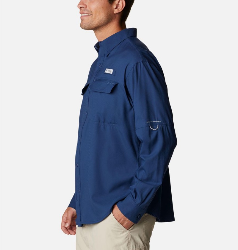 Blue Columbia PFG Skiff Guide Woven Long Sleeve Men's Shirt | 35697YFZT