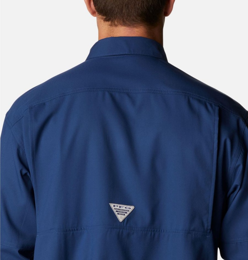 Blue Columbia PFG Skiff Guide Woven Long Sleeve Men's Shirt | 35697YFZT