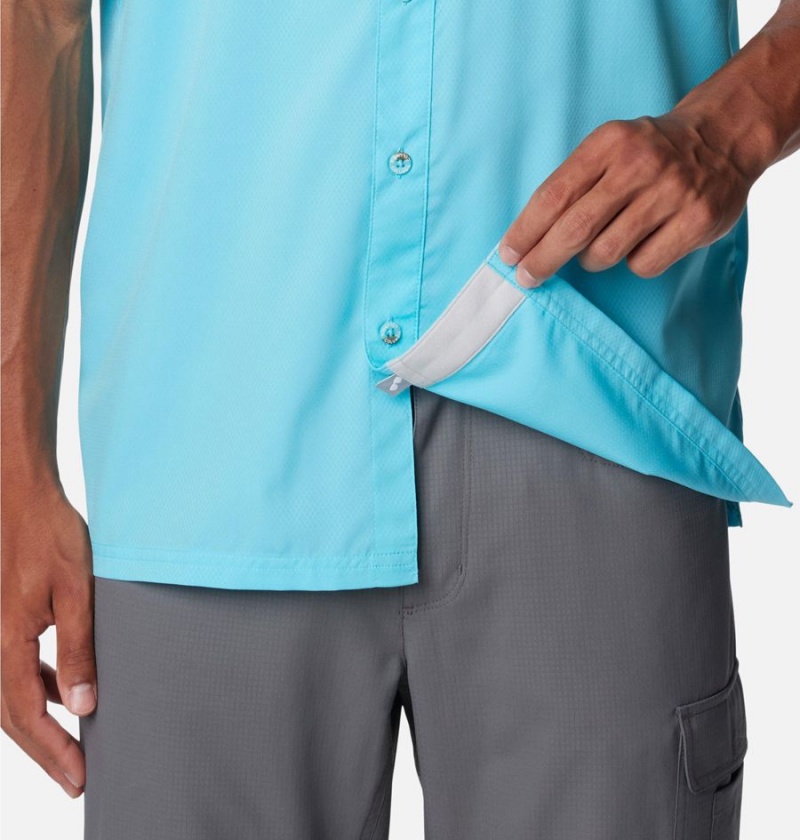 Blue Columbia PFG Slack Tide Camp Men's Shirt | 96025FNBK