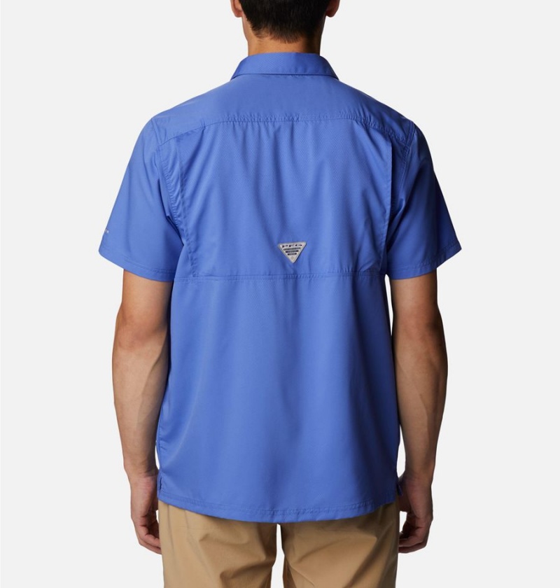 Blue Columbia PFG Slack Tide Camp Men's Shirt | 79854NAFV