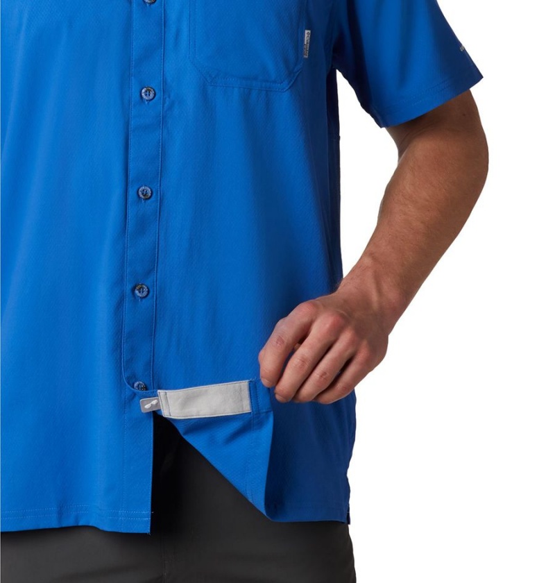 Blue Columbia PFG Slack Tide Camp Men's Shirt | 76984SHWK