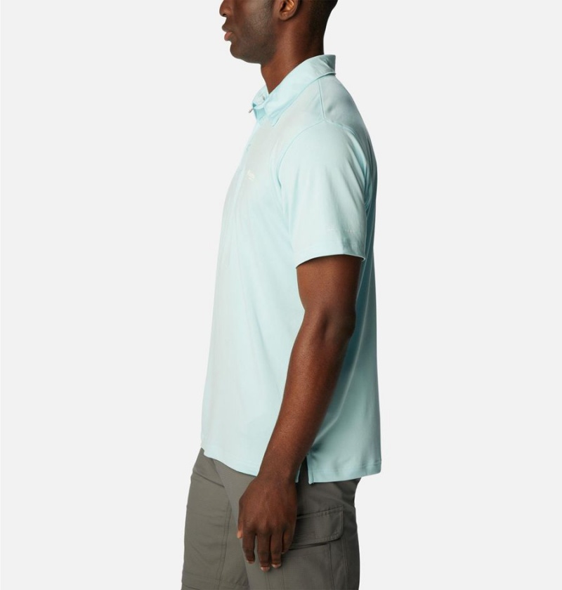 Blue Columbia PFG Slack Tide Stretch Men's Polo Shirt | 75926QAOL