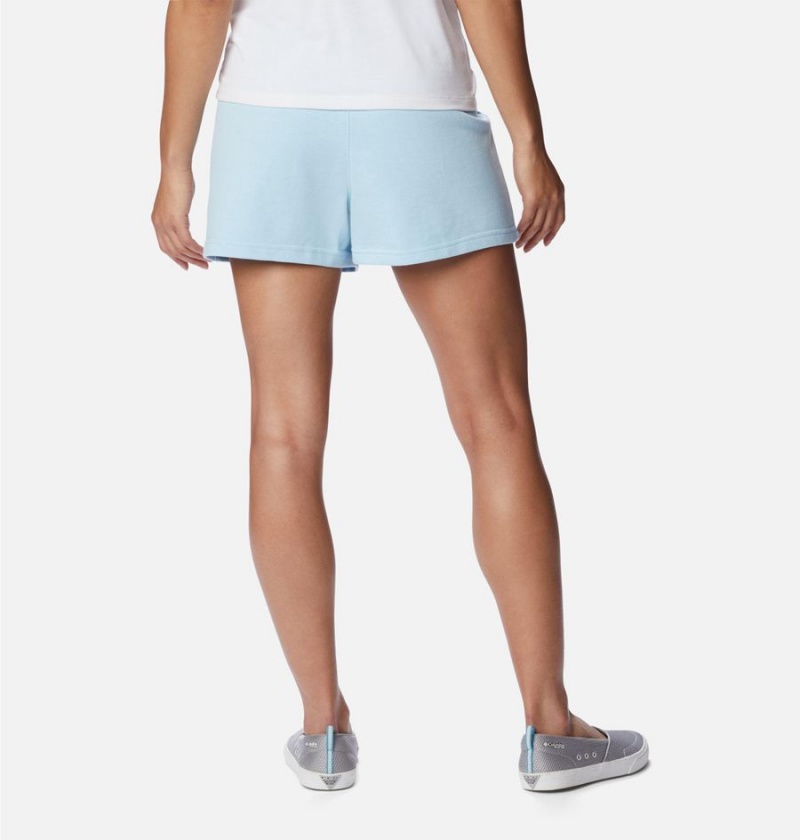 Blue Columbia PFG Slack Water French Terry Women's Shorts | 52407DTOW