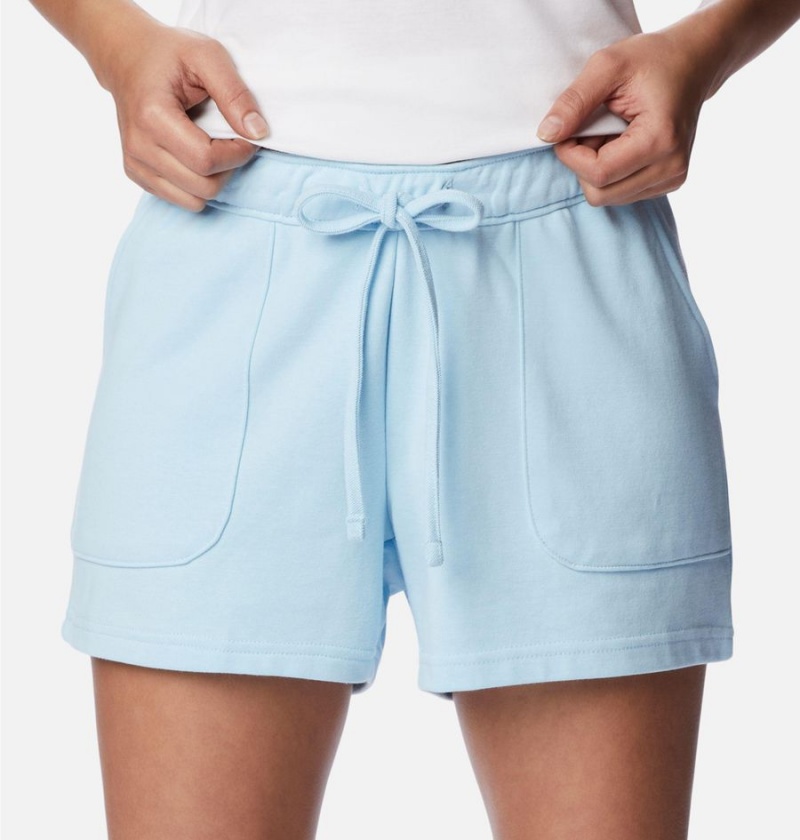 Blue Columbia PFG Slack Water French Terry Women's Shorts | 52407DTOW